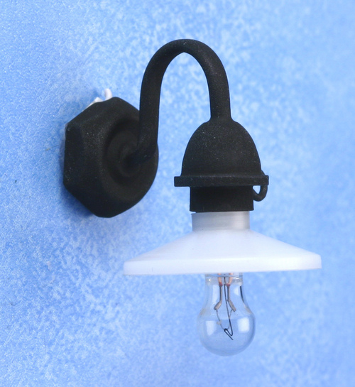 Outdoor light, black, with wire