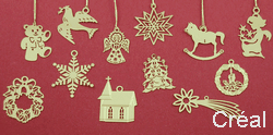 6 X'mas brass decorations ass.