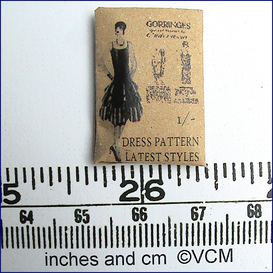 1920’S PAPER PATTERN ENVELOPE – BROWN- kit from Valerie Claire Miniatures