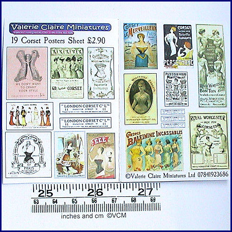 19 korsettposters -  kit från Valerie Claire Miniatures