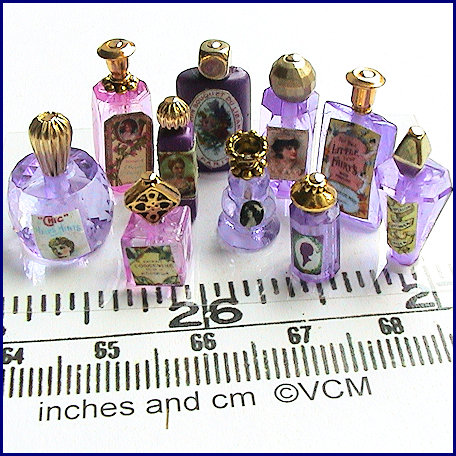 Material for perfume bottles - purpless -- kit from Valerie Claire Miniatures