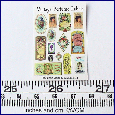 Vintage-etiketter till parfymflaskor- kit från Valerie Claire Miniatures