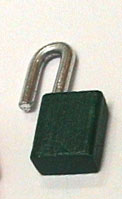 One green  "Working" Padlock