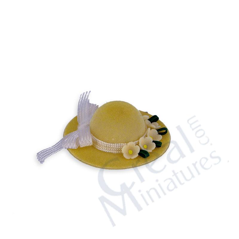 Hatt beige 5 blommor