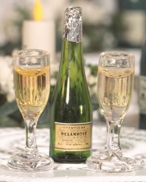 Champangeflaska med 2 glas