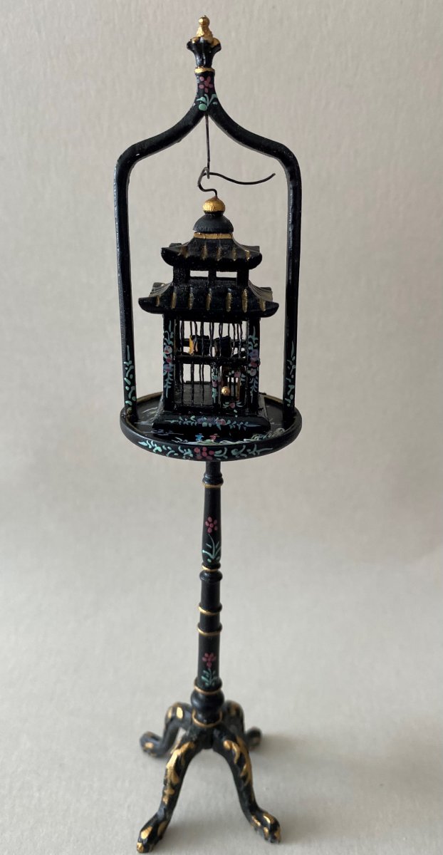 Black Birdcage - handpainted