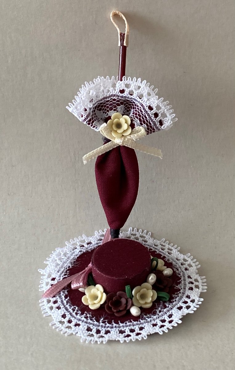 Hat and Umberella in Burgundy