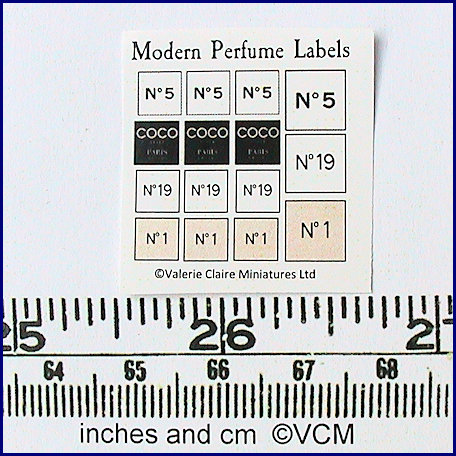 MODERN PERFUME BOTTLE LABELS - kit from Valerie Claire Miniatures