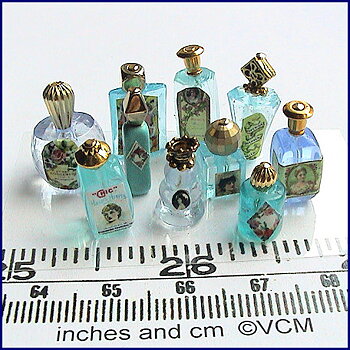 Material for perfume bottles - Blue - kit from Valerie Claire Miniatures