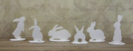 6 unpainted easter bunnies - kit from Art of Mini