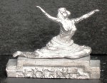 Art deco-figurin i vit metall- lady dancer - 4