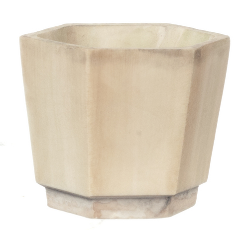 Kruka, hexagon, 3 cm hög i brunt