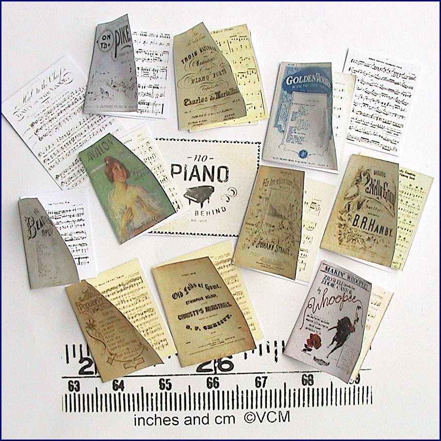 Make 10 sheet music books- kit from Valerie Claire Miniatures