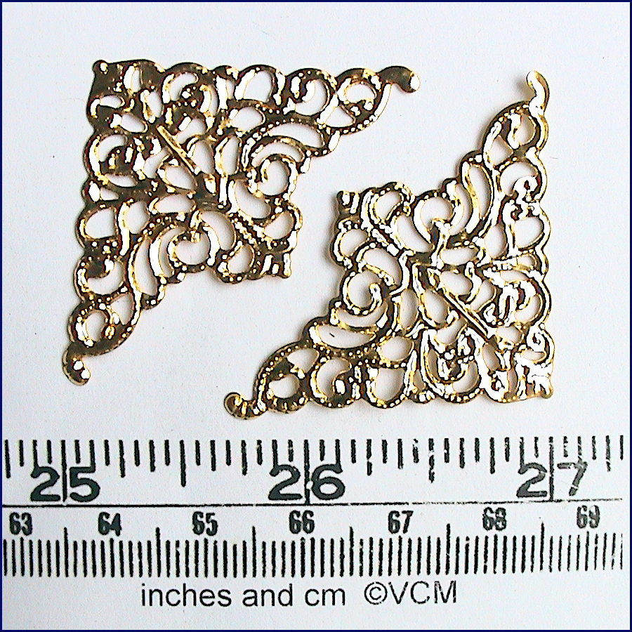 Två filigree för möbeldekorationer - Gold