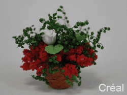 Small flower pot red/white/green