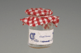 Jam glass - red cover large