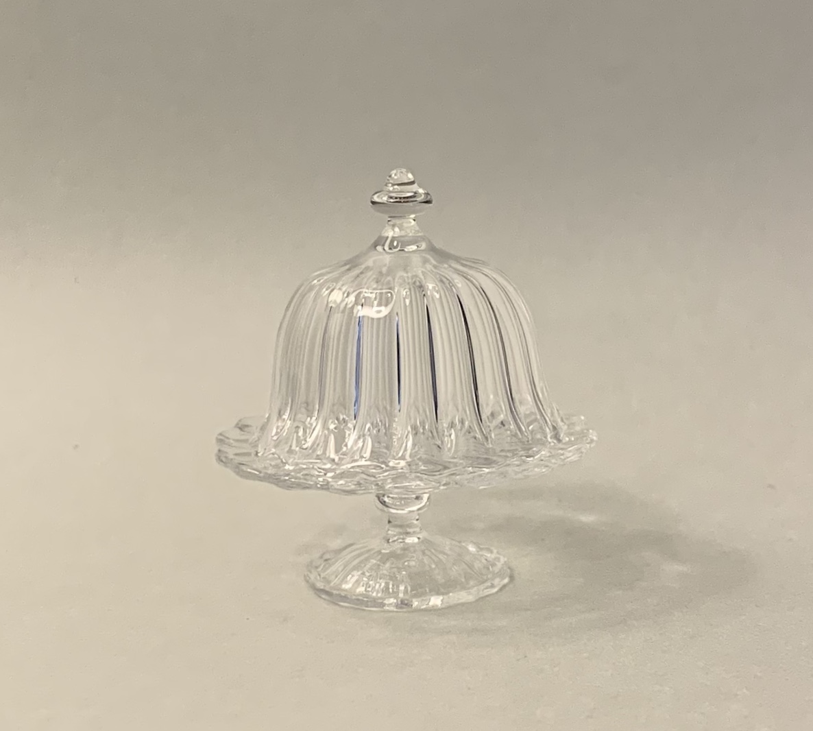 Ribbed Cake Stand & Dome  - handmade from England