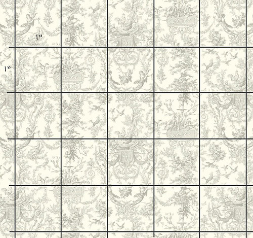 Lyxig tapet - Toile de Jouy "Arabesque" - Ivory  - från Alison Davies - 2