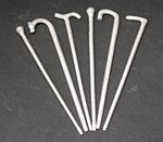 6 Assorted Walking Sticks in white metal
