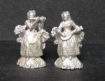 Statue - Lady Musicians -in white metal - 5