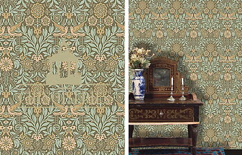 Primula birds - wallpaper from Les Chinoiseries