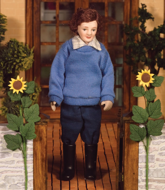 Doll Tom, blue sweater