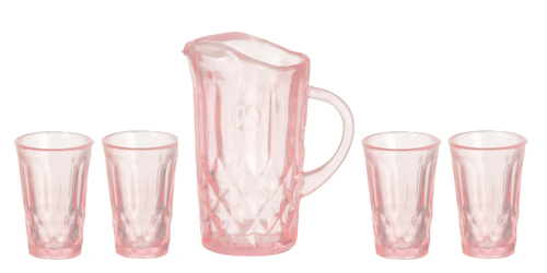 Kanna med 4 glas, rosa