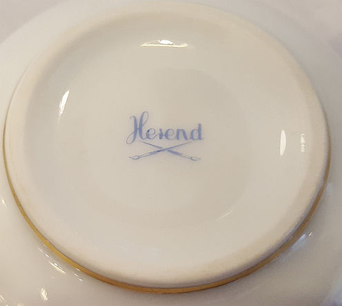 Herend sugar bowl with lid green flower sprig - 4