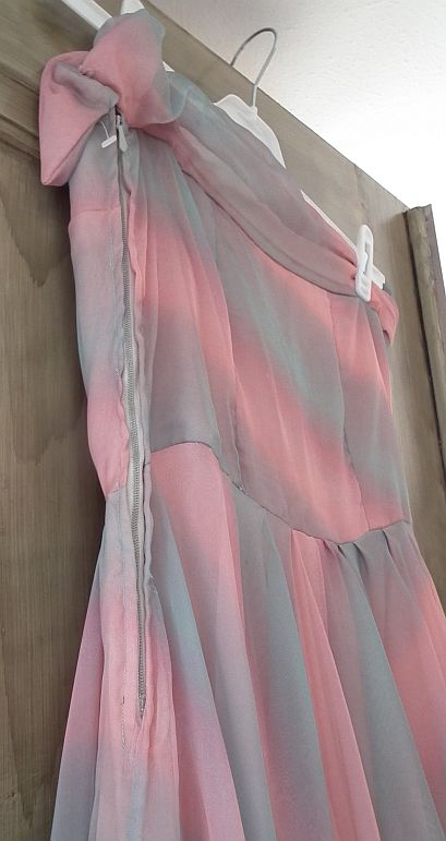 Eveningdress rose green 1950s, size M - 3