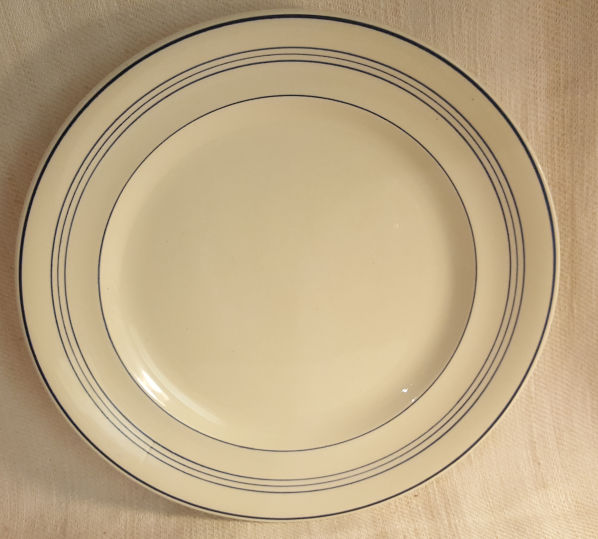 Blue stripes salad plate