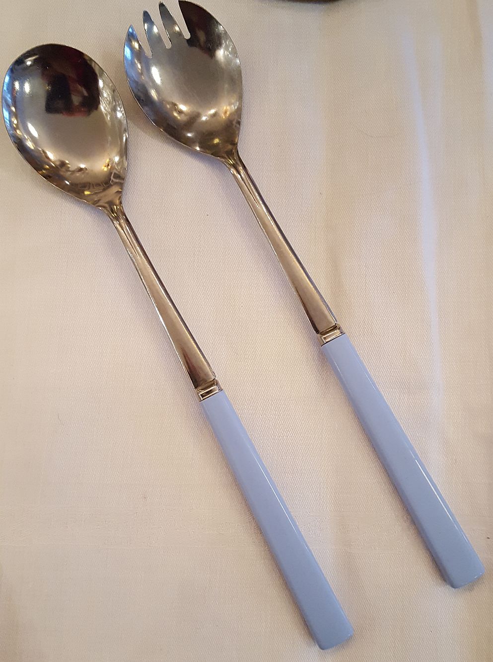 Fiesta light blue salad servers