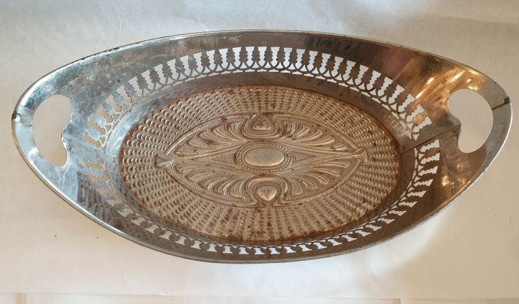 Bread basket nickel-plated tin Art Nouveau - 2