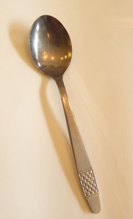 Checkered pattern low coffee spoon