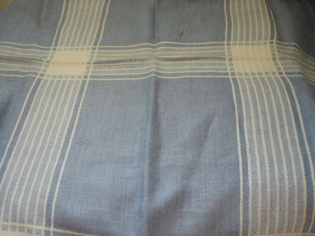Table cloth linen light blue and white 1950s