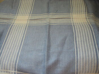 Table cloth linen light blue and white 1950s