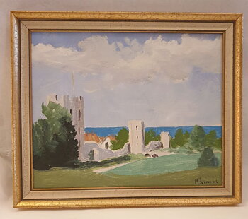 Lindell  M Nordergravar Visby, Gotland oil on canvas