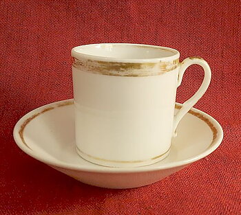 Coffecup and saucer white and gold 1830s