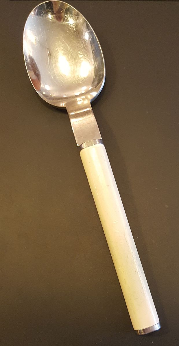 Oval Steel white shaft spoon
