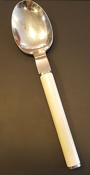 Oval Steel white shaft spoon