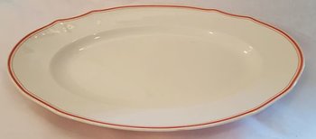  Cream and red serving dish big
