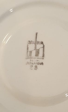  Cream and red coffee saucer - 2
