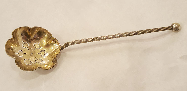 Sugar spoon wrought shaft electroplate