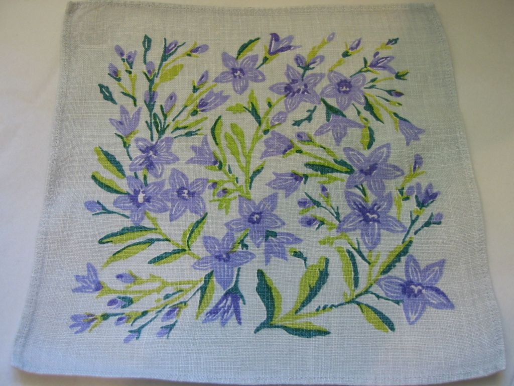 Blue flowers printed small cloth 1950s