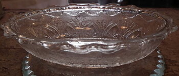 Eda oval bowl pressed glass