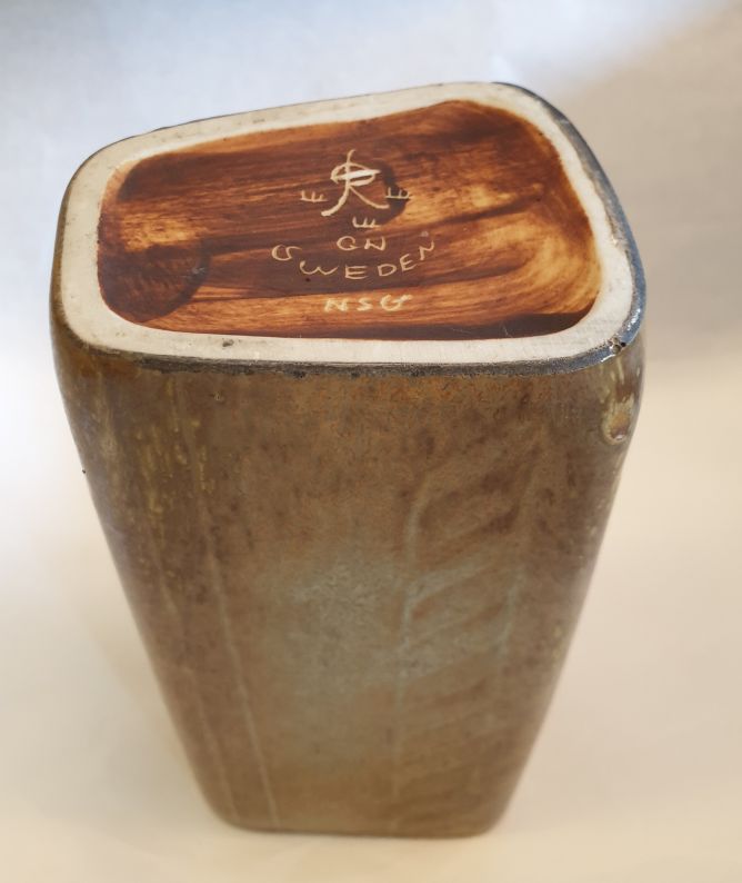 Nylund Gunnar angular vase stoneware 1960s - 5