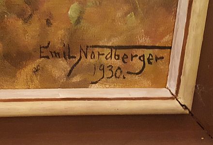 Nordberger Emil Elks in dusk landscape, oil - 2