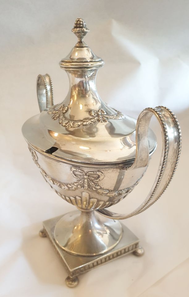  Sugar bowl, confectionery bowl on foot late gustavian style electroplate - 2