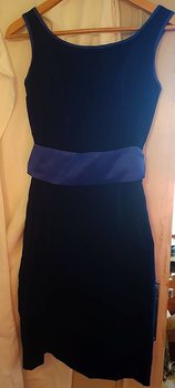  Dress blue velvet 1960s, size S