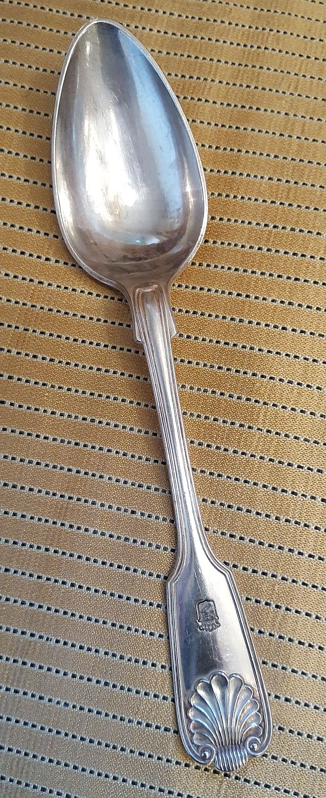 Virgin escutcheon spoon electroplate