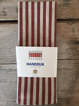 Handduk rödrandig